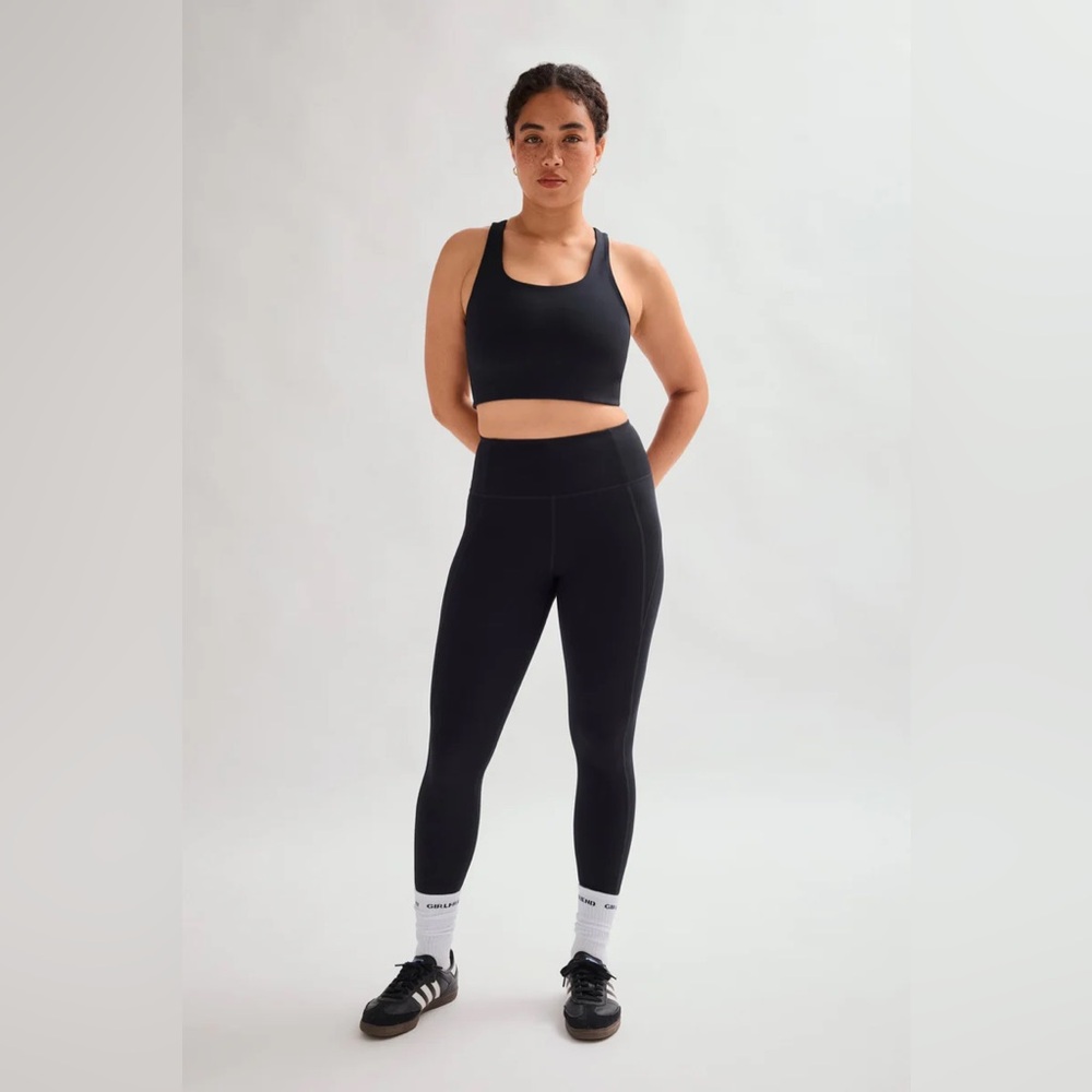 Girlfriend Collective Compressive 7/8 High Rise Black Leggings - Picture 4 of 4